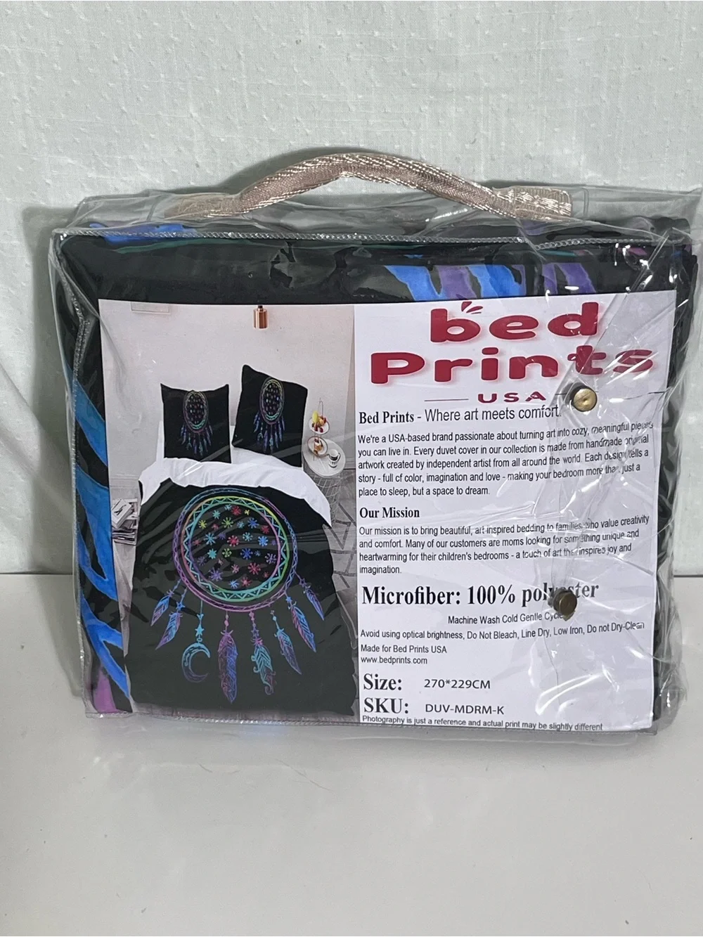 Bed Prints USA King Black Dreamcatcher 3 Piece Duvet Cover Set